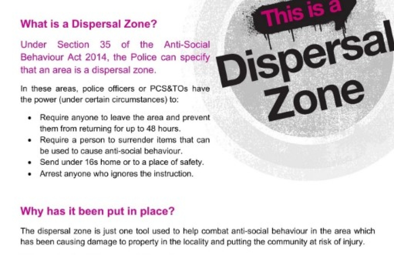 dispersal zone birkdale