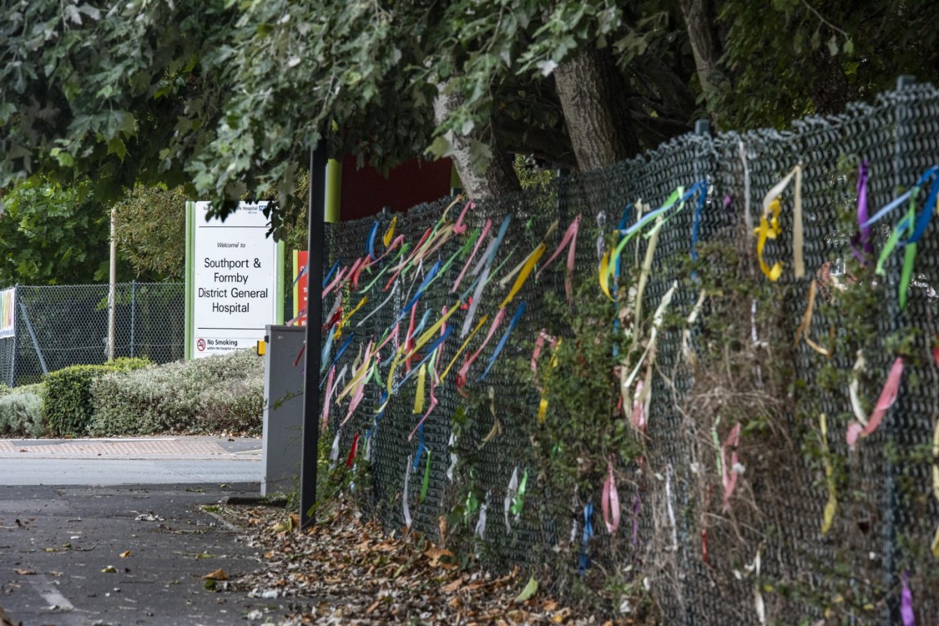 ribbons hospital fence memorial