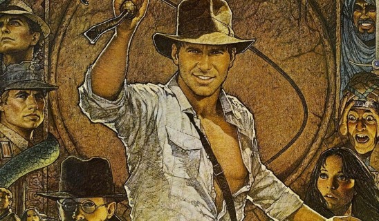 Adventurous man in hat smiling, surrounded by explorers and jungle scene.