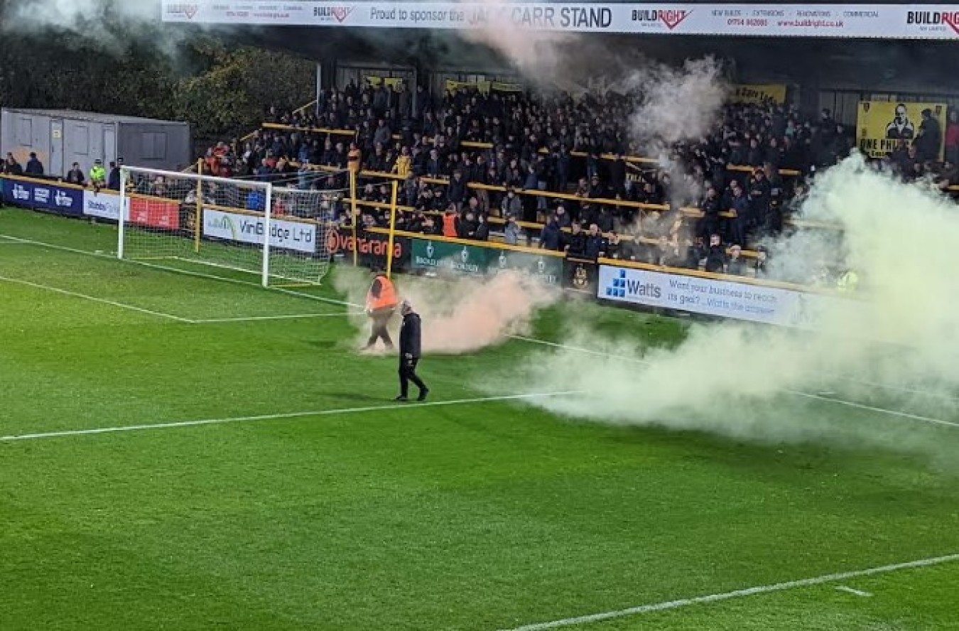 still-no-comment-from-southport-fc-after-fans-throw-flares-smoke-bombs
