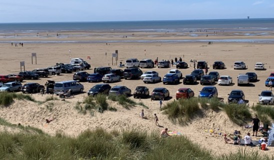 beach seaside cars parking