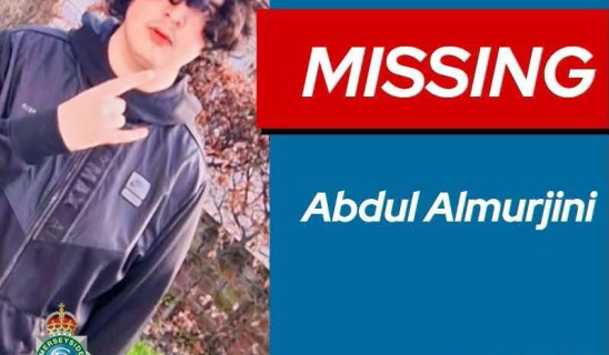 Missing person alert for Abdul Almuirjini with blue and yellow Merseyside Police banner and photo