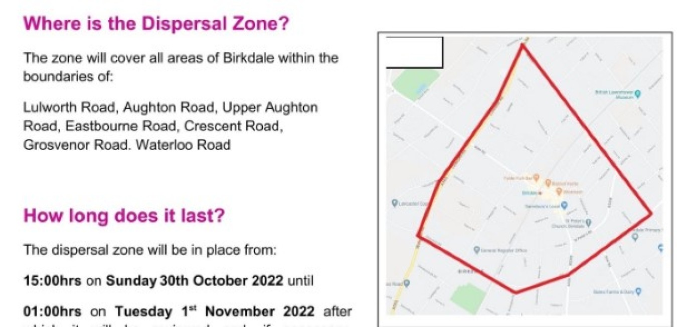 birkdale dispersal zone