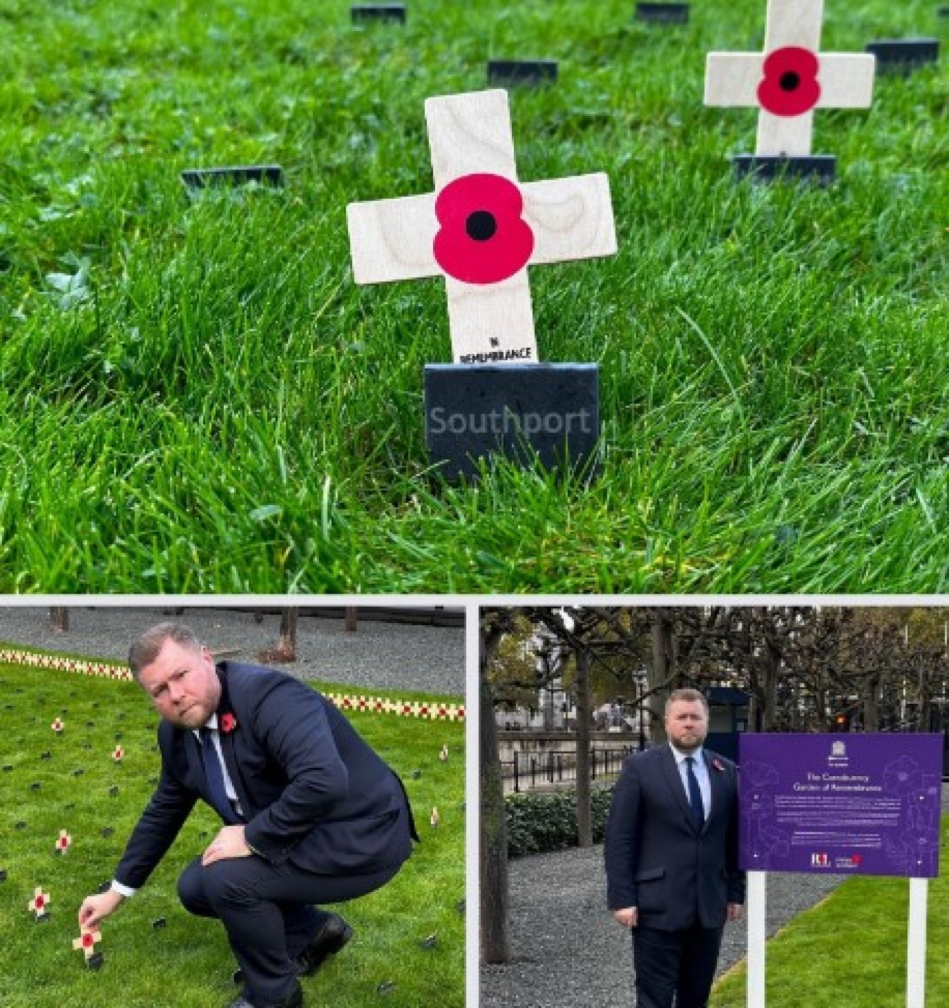 southport-mp-lays-a-remembrance-cross-in-the-constituency-garden-of