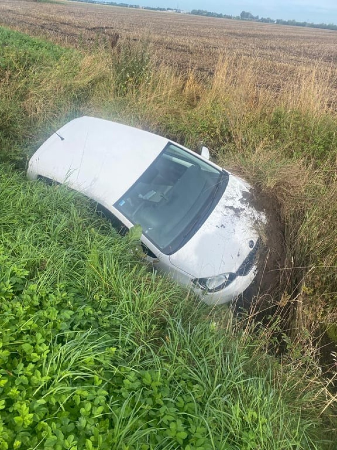 Car in ditch